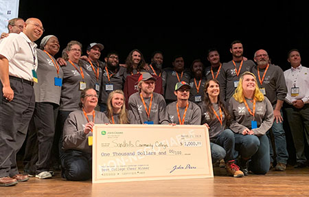 Sand Hills Community College team, winners of the Best Cheer Award. (Photo: John Deere)